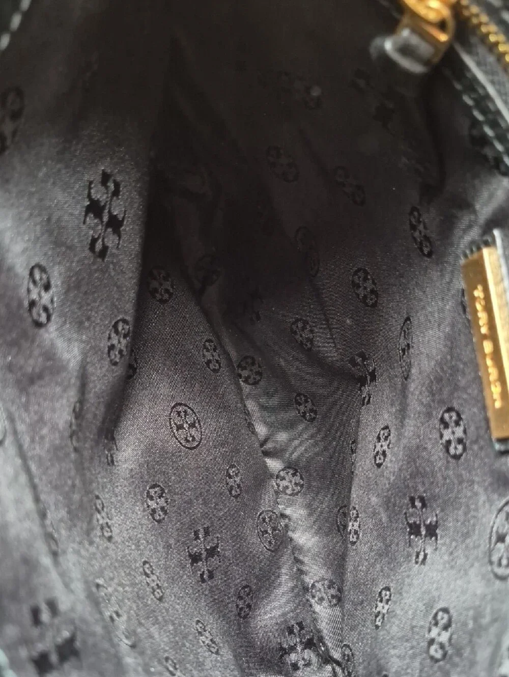 Tory Burch Black Leather Tote with Gold Chain Straps